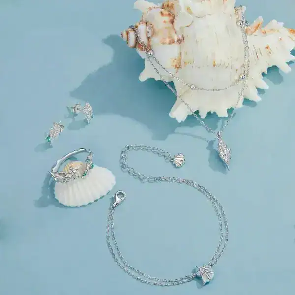 main-image-3_e2b267de-10aa-435f-a2ce-7b787ea3a832 Blue Seashell Link Chain Bracelets