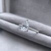 2CT teardrop-shaped 7×10mm moissanite ring for women, 925 sterling silver, pear-shaped diamond ring